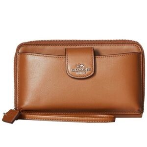 Coach Tan Leather Zip Around Wallet